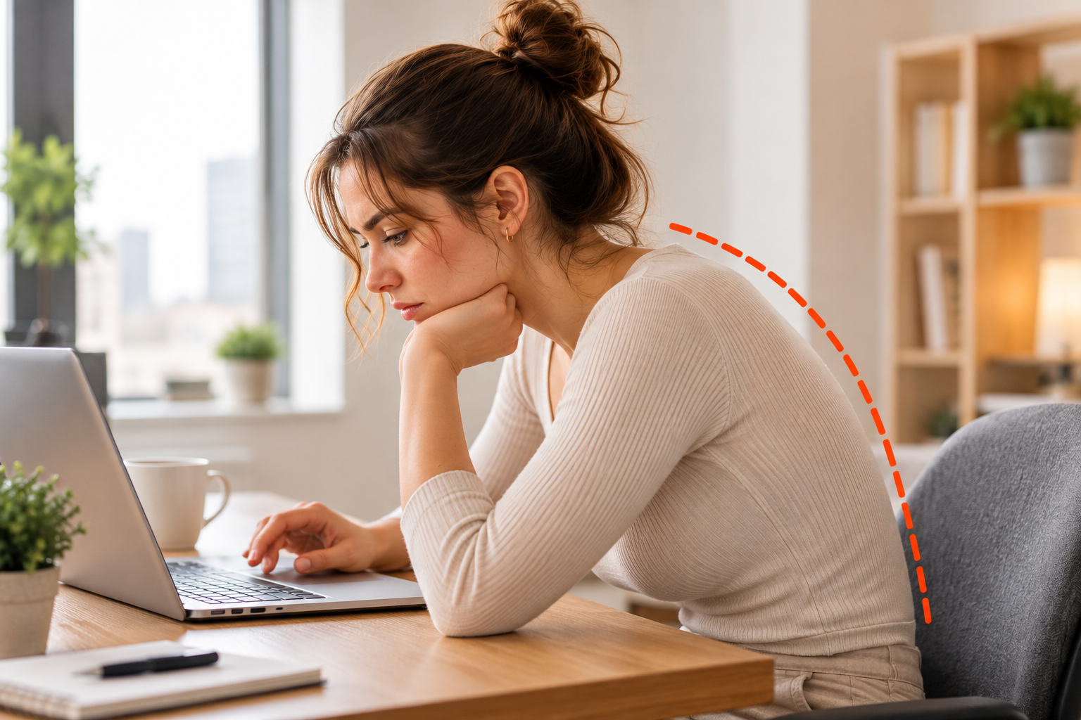 Poor posture from sitting too long